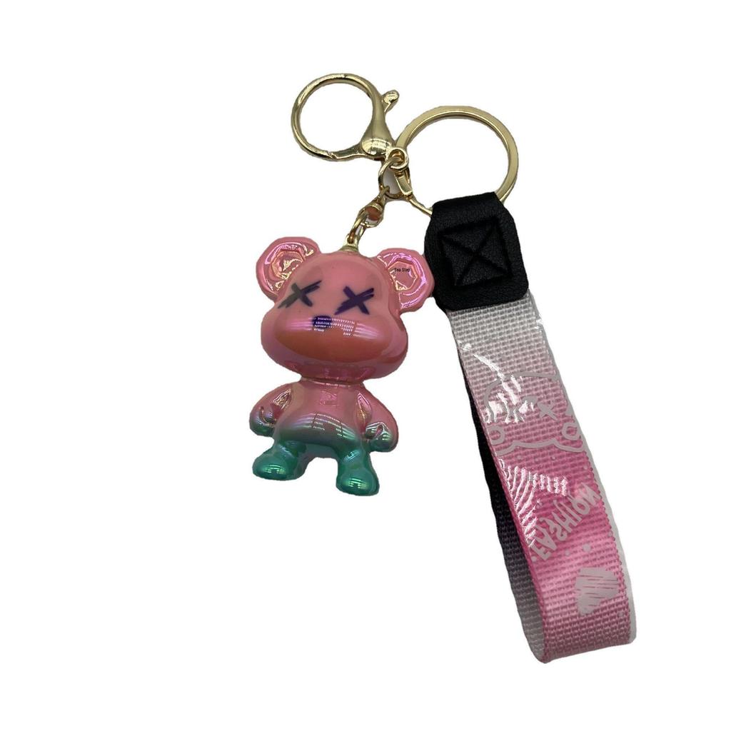 Gradient Resin Dragon Bear Keychain Pendant - Creative Gift for Bags and Cars