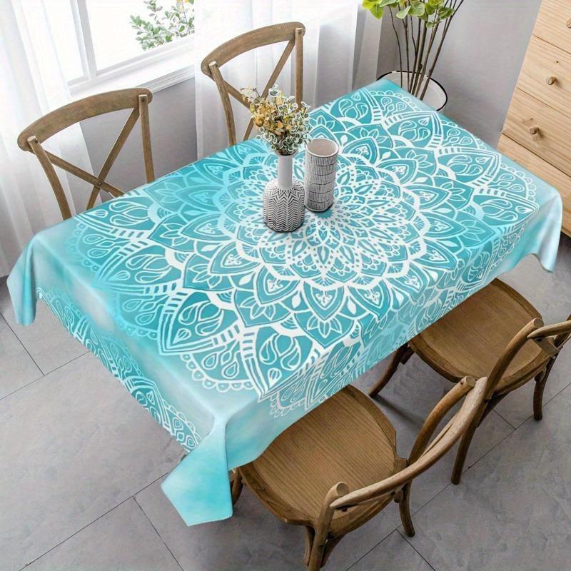 Boho Mandala Rechthoekige Tafelkleed voor Tafeldecoratie Herbruikbaar Boerderij Keuken Eettafelkleed Feestdecoratie 140x180cm