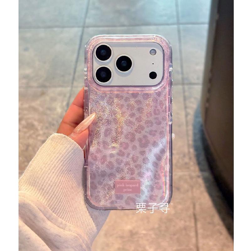 New Trendy Cute Pink Purple Leopard Prints Phone Case For iPhone17 16 15 14 13 12 11 Pro Max 78Plus XS XR SE Silicone Soft Cover