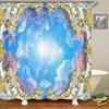 Bathroom Waterproof Shower Curtain Polyester 3D Mountain Garden Seaside Beautiful Flower Landscape Print Home Decoration Curtain