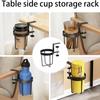 Metal Desk Drinks Holder Desk Mount Cup Holder Side Table Cup Holder Clip On Mounted Table and Stainless Steel Holder