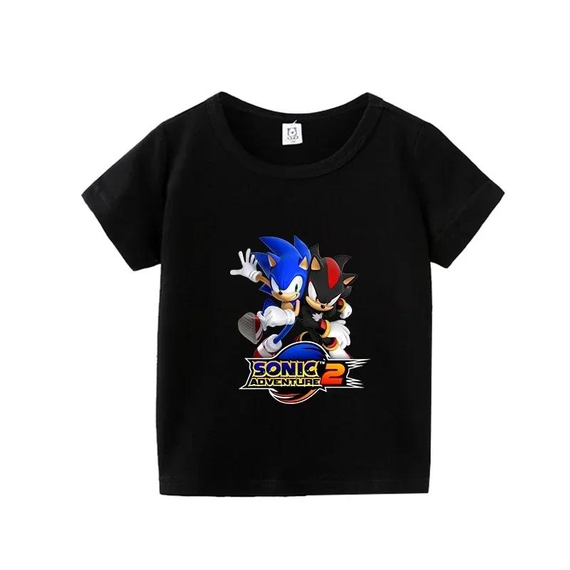 Purchased Products Sonics Tshirts Childrens Shortsleeved Casual Cotton Tshirts and 100 Cotton Cartoon Printed Tshirts