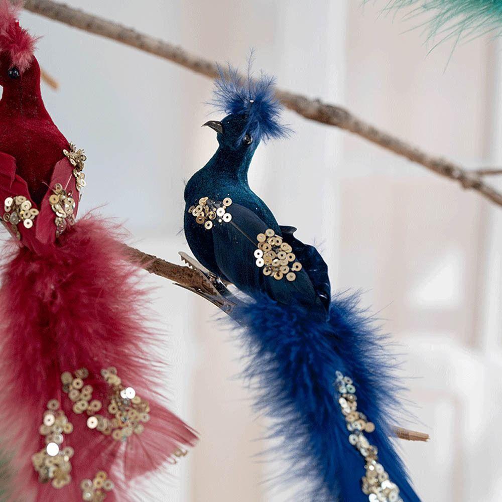 Realistic Glitter Christmas Bird Ornaments Foam Christmas Tree Decoration  Indoor Decoration