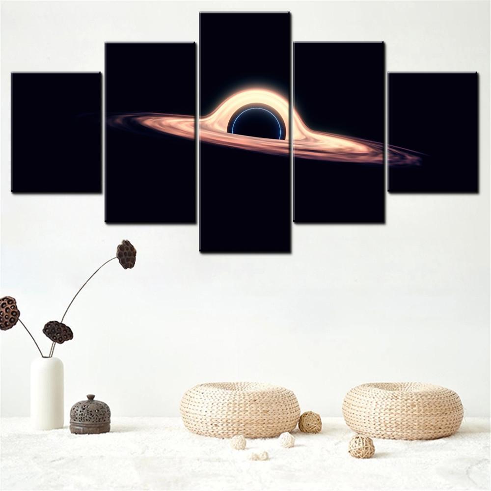

5 Pieces Canvas Wall Arts pace Sagittarius A Black hole Wallpaper Scenery Wallpaper Home Decor Picture Printing Poster Painting 20X35 20X45 20X55CM