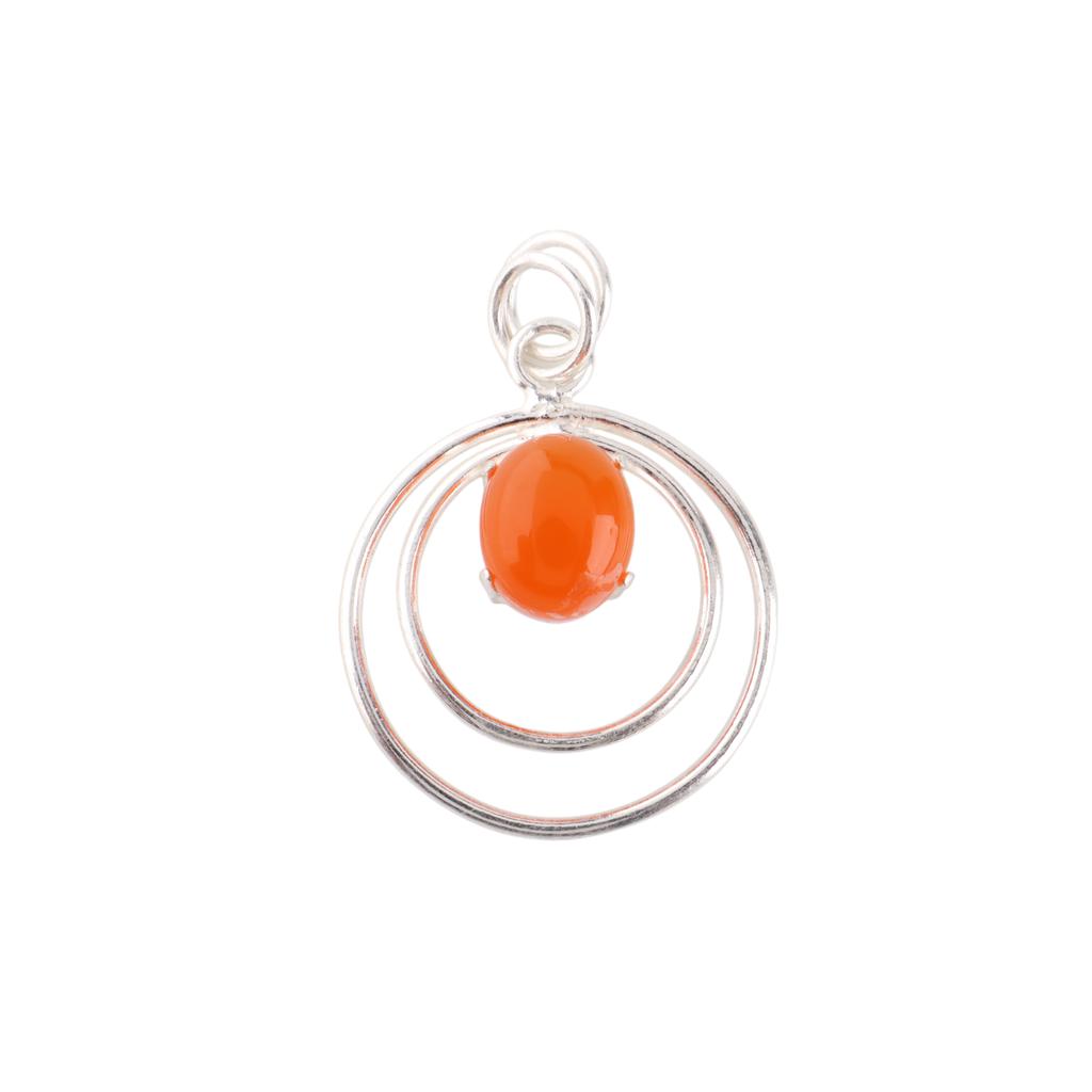 Natural Carnelian Gemstone 925 Sterling Silver Jewelry Handmade Pendant 1.65" PP-61-29