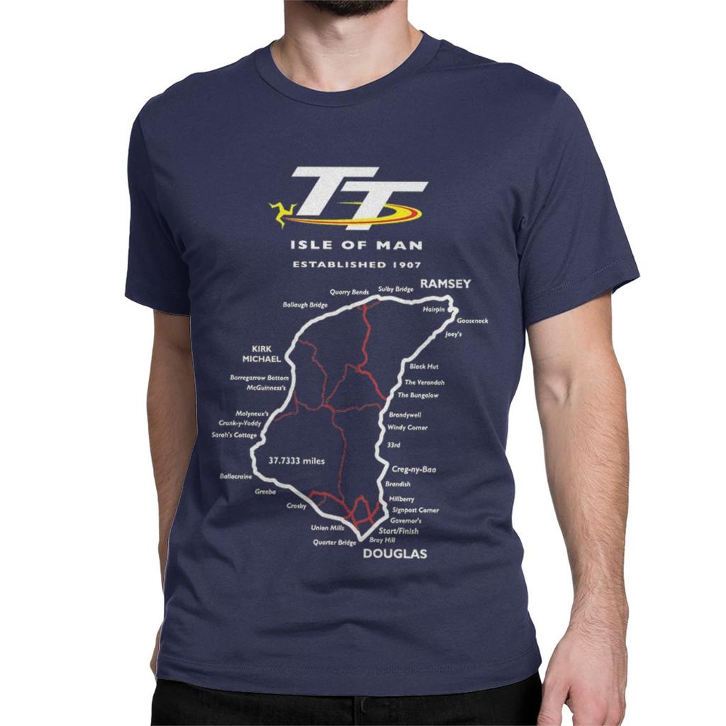 Motorcycle Races T-Shirt for Men Women Isle Of Man TT Novelty Cotton Tee Shirt Crew Neck Short Sleeve T Shirt Adult Clothing