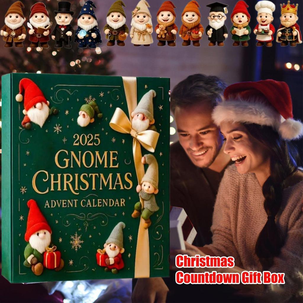 Weihnachts-Adventskalender 2025 Neue Niedliche 2D Acryl Wichtel Ornament 24 Tage Countdown Deko Anhänger Spielzeug für Kinder Jugendliche Weihnachtsgeschenke