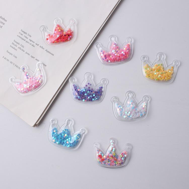 DIY PVC Glitter Crown Hair Clips and Ties for Clothing Accessories