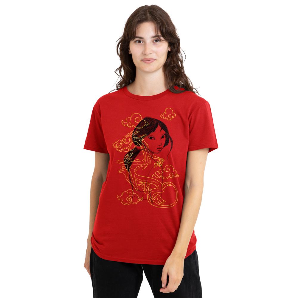 Mulan Womens/Ladies Breezy Mushu Illustration T-Shirt