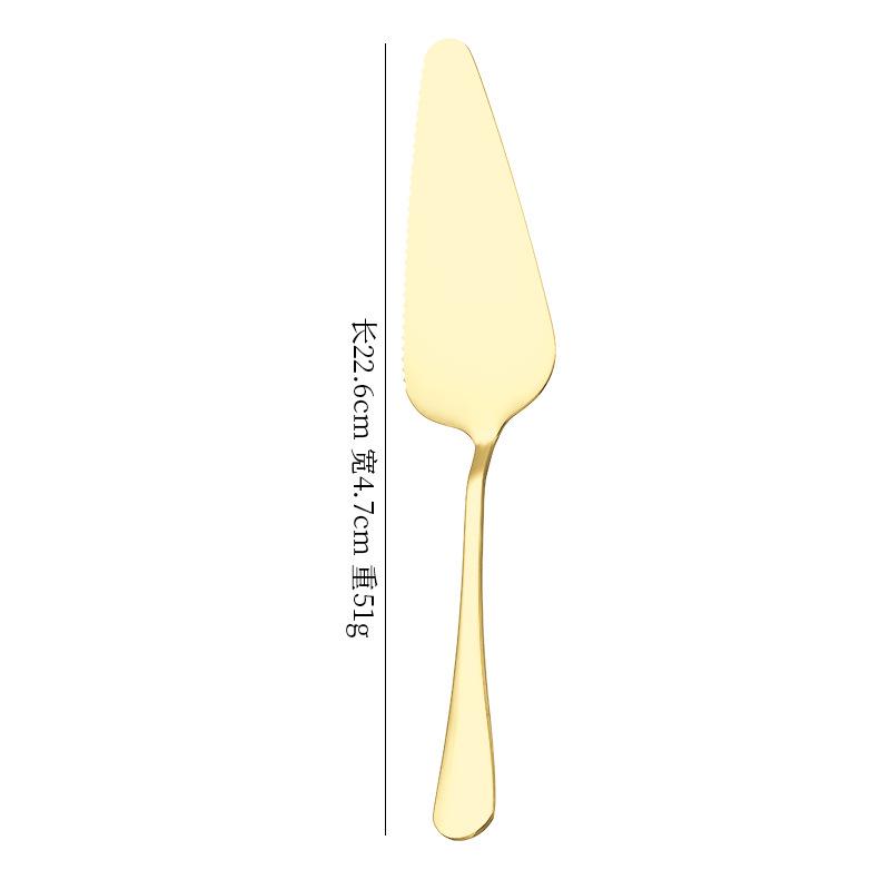 Stainless Steel Dessert Knife, Fork, and Spatula Set for Cakes, Ice Cream, Mooncakes, and Pizza.