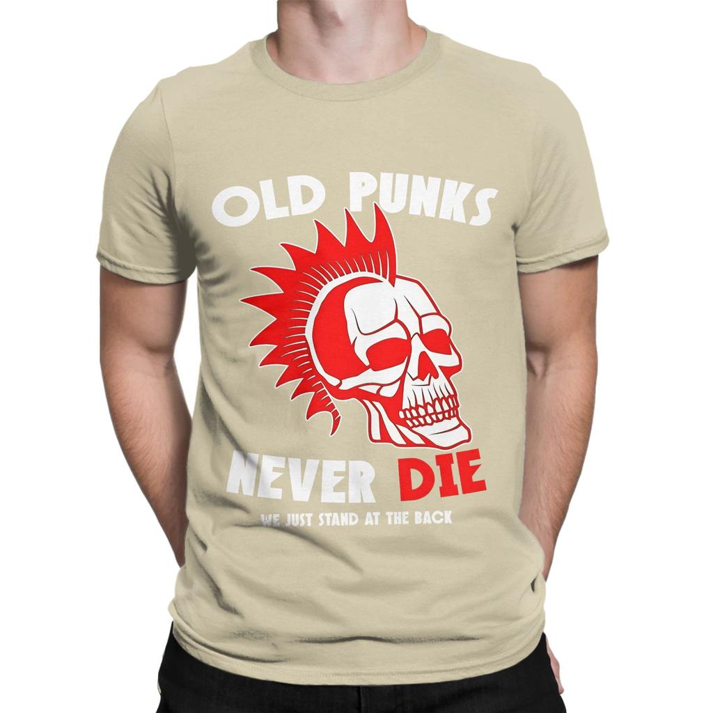 Old Punks Never Die Funny Punk Rocker Graphic 100 Cotton TShirt Old Punks Never Die Tops Tees For Unisex
