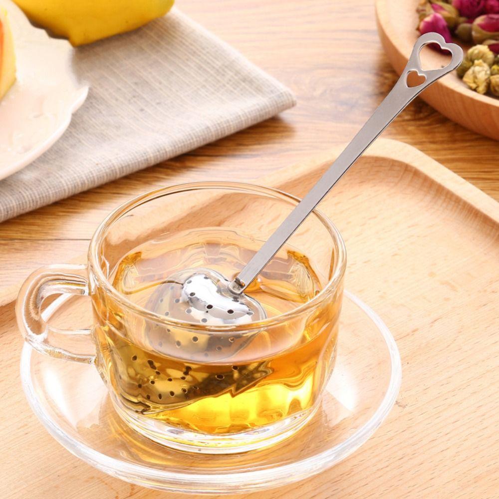 

Mugs Loose Leaf Tea Herb Stainless Steel with Handle Diffuser Tea Infuser Strainer Spoon Filter срібний