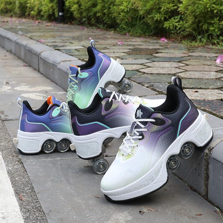Deformed Shoes Runaway Shoes Dual-purpose Four-wheel Skates, Skates, Skates, Skateboards