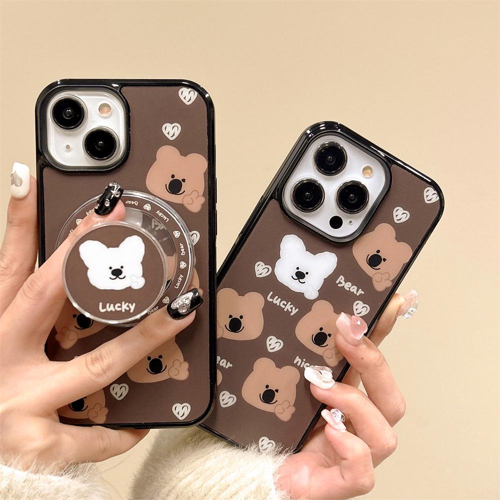 Brown Bear Magnetic Phone Case for iPhone 11/12/13/14/16 Pro Max