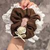 Fabric Lace Flower Edge Hair Ring Cute and Sweet Korean Style Scrunchie Hair Accessories