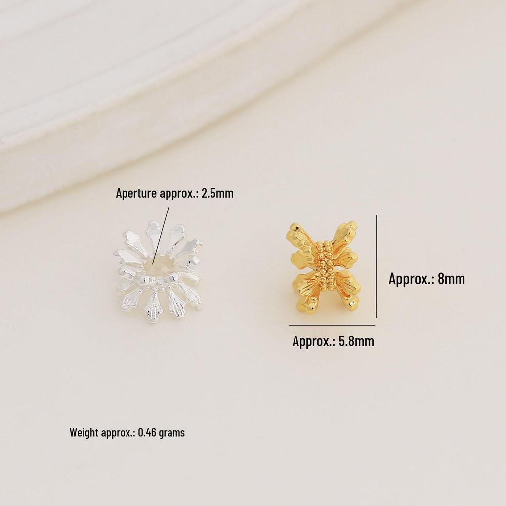 18k Gold-Filled Color-Preserving Hollow Waist Flower Spacer Beads for DIY Double-Sided Crystal Bracelet Jewelry