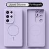 Magnetic Liquid Silicone Case For Samsung S26 S25 Ultra S24 S23 S22 Plus Capa Built-in Magnet Shockproof Soft Cover Funda