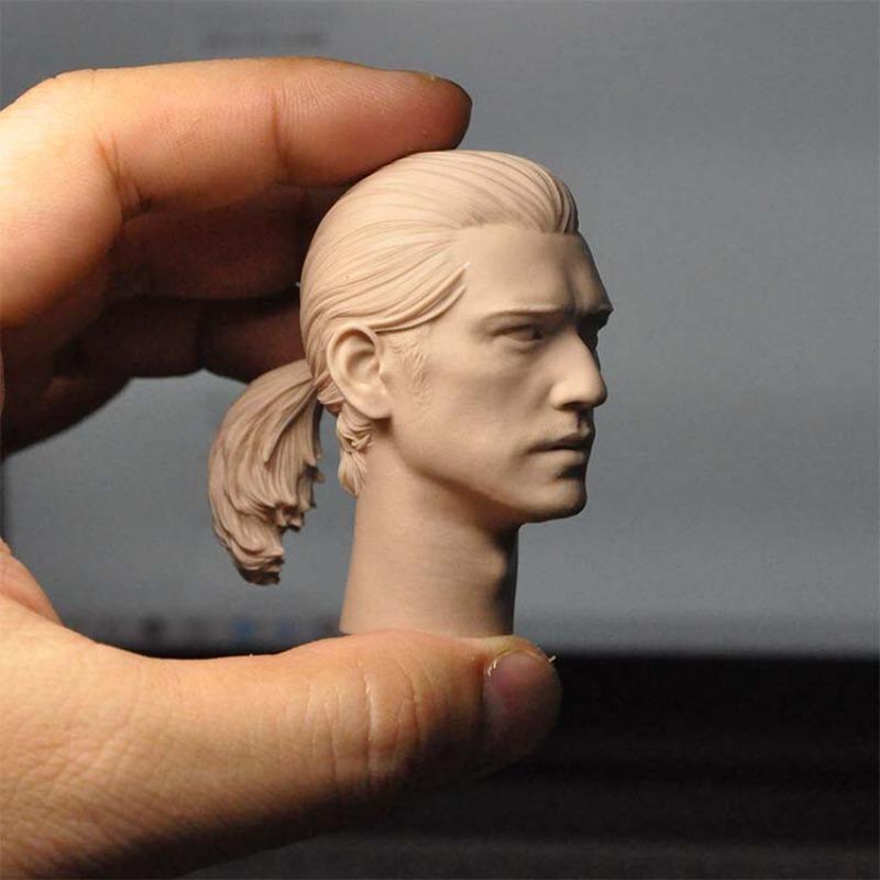 1/6 scale Male Head Sculpt,Takeshi Kaneshiro Head Sculpt Carving with Long Hair Model Fit 12" Soldier Action Figure Body Dolls