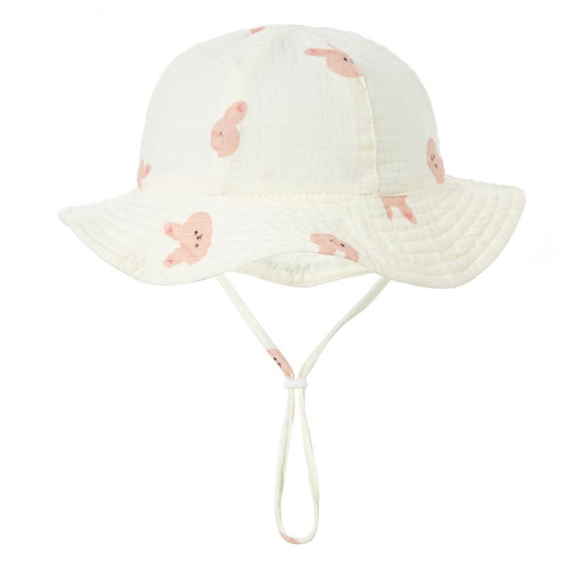 Baby Cotton Basin Hat Baby Cute Printed Fisherman Solid Color Sun Hat Ins Simple Hat 3-12M