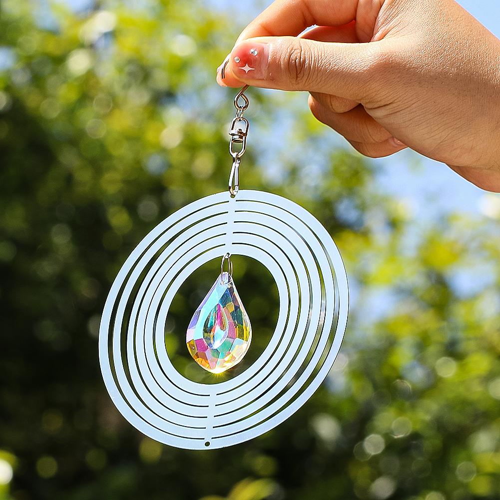 

Нержавеющая сталь Wind Spinner 3D Whirligigs подвесной кристалл Suncatcher Prism подвеска с поворотным крючком садовый декор отпугиватель птиц