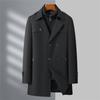 New Trench Coat Men's Medium and Long Jacket Winter High-end Thick Warm and Cold-proof Removal Liner Dad Outfit