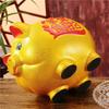 Golden Pig Money Box, No Outflow, Desktop Decoration, Birthday Gift for Children, Medium Size