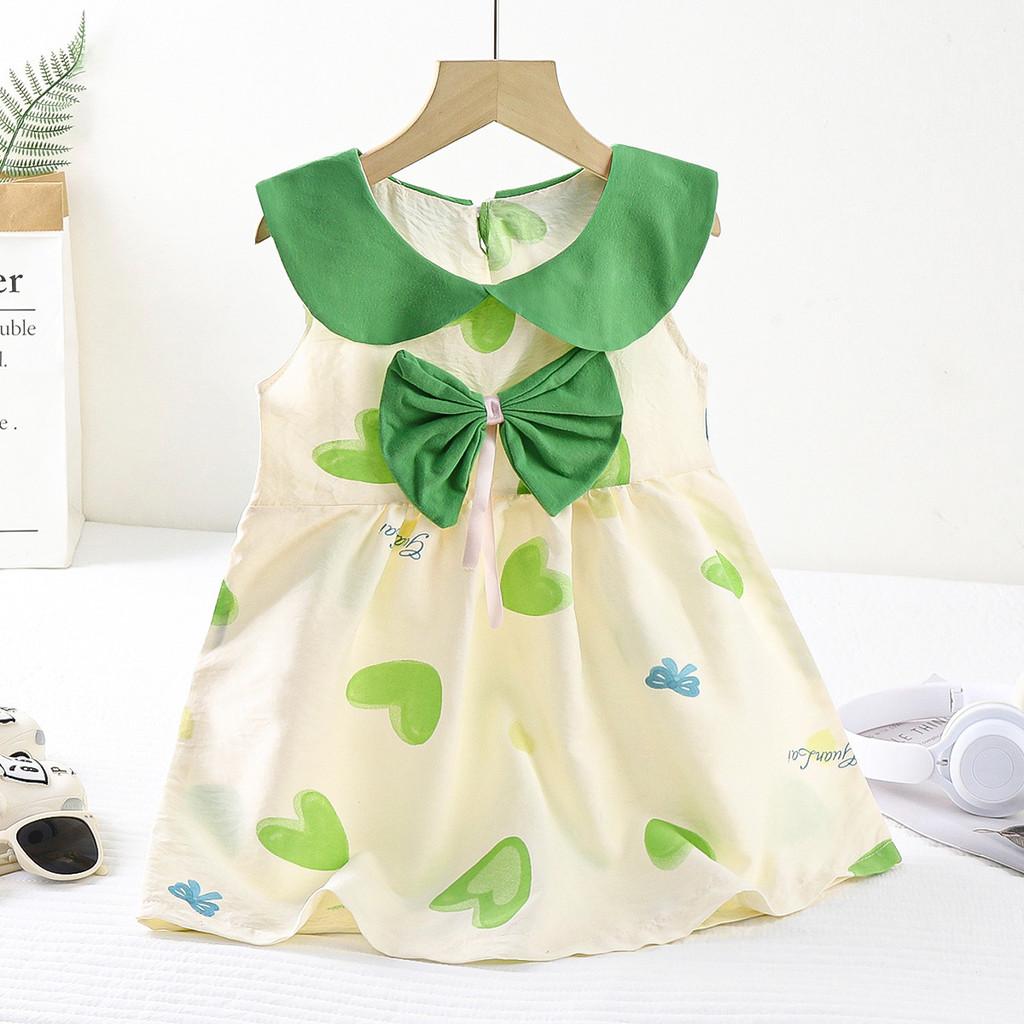 Princess Girl Summer Dress With Cotton Blend Fabric For Toddler Girls