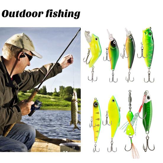 24Pcs/Set Christmas Fishing Advent Calendar Lure Bait 360 Degree Rotating Fish Lure Set with Realistic Painting Reflective Sequins