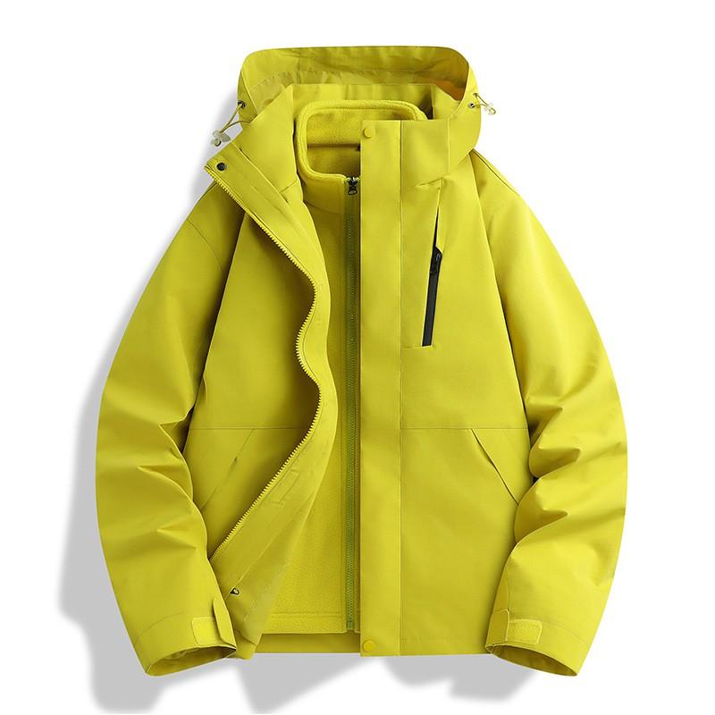 Couple 3-in-1 Waterproof Jacket Solid Color Outdoor Casual Sport Coat Men Women