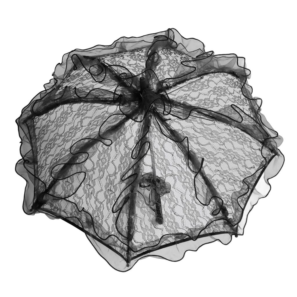 Zerodis Lace Parasol Umbrella 60cm (Black)