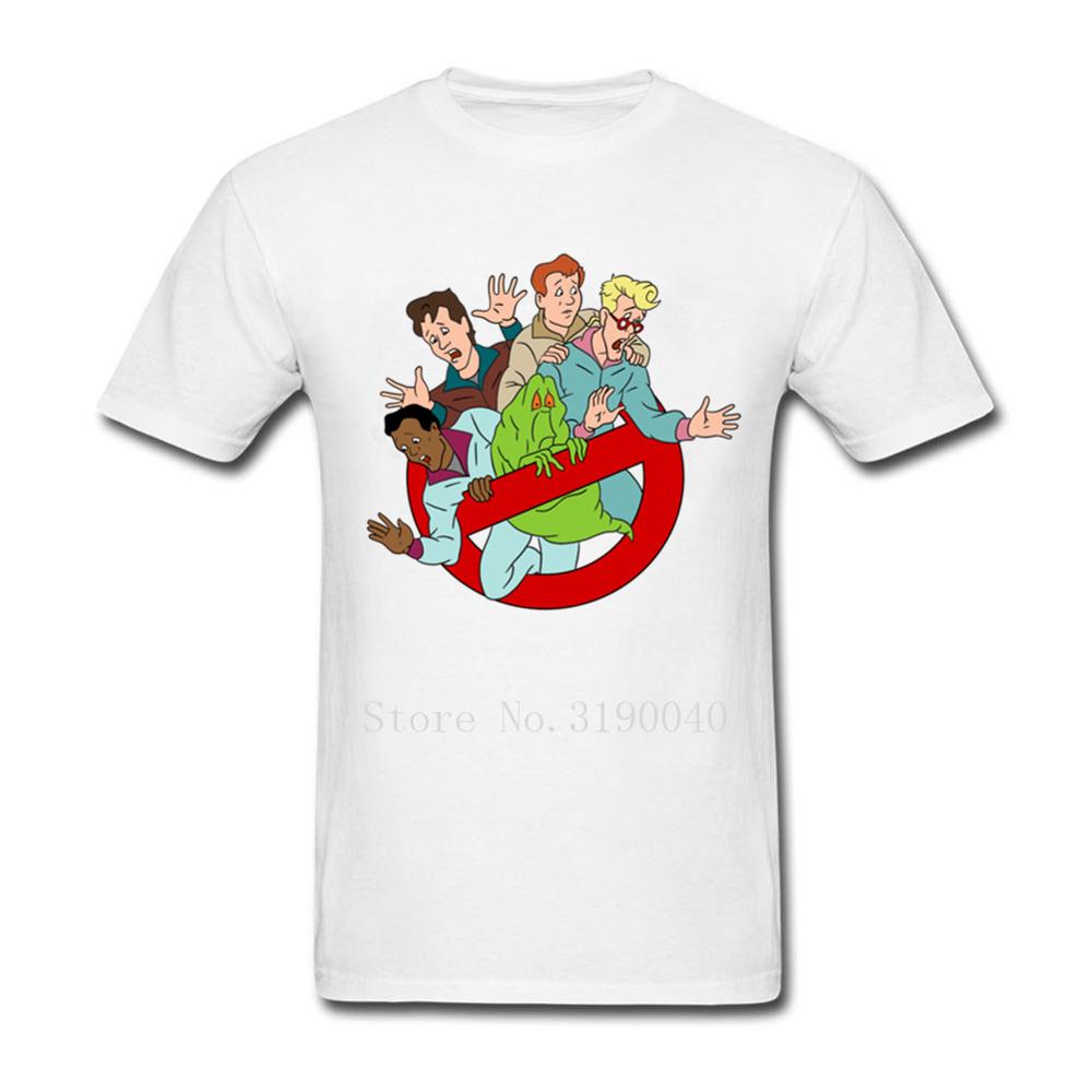 Men Character Print Pre-Cotton T-Shirt Ghostbusted Novelty T Shirt Tops Plus Size Cartoon Network Short Sleeve Funny Designs Tee