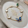Bracciale Farfalla - Bracciale Moda Lusso Farfalla Fiore - Bracciale Agata Quadrifoglio per Donna