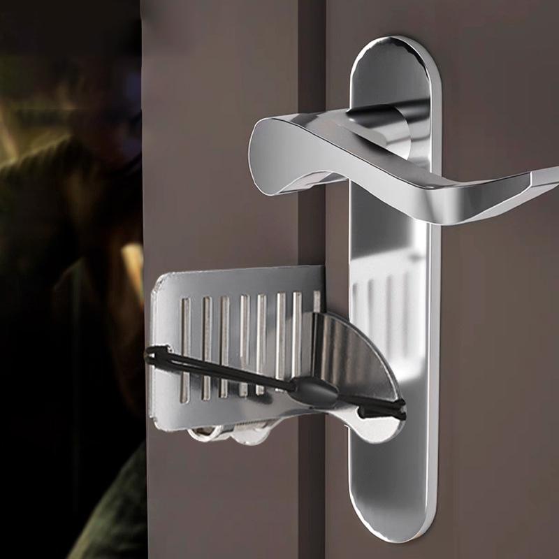 Portable Door Lock Punch-Free Security Door Locker Safety Latch Metal Lock Home Room Hotel Travel Anti Theft Door Stopper Tool