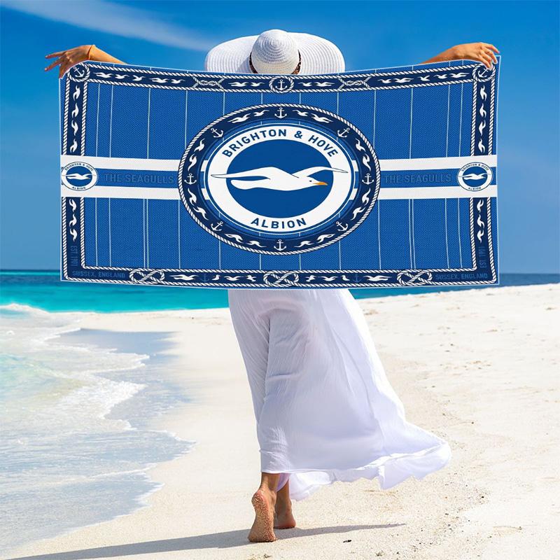 Brighton & Hove Albion Print Beach Towel, Large Soft Quick Dry Towel for Beach Camping Swimming