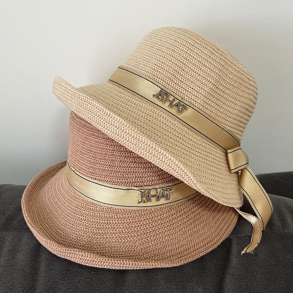 

Curled knitted fisherman s hat children spring and autumn fashion versatile basin hat niche design elegant sunshade top hat Adult average size (56-58cm) чорний