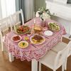 Embroidered Oval Tablecloth Anti-Scald Table Mat Printed Tablecloth  Wedding Dining Room