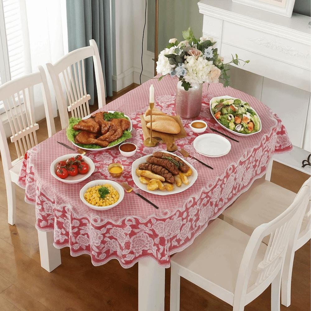 Embroidered Oval Tablecloth Anti-Scald Table Mat Printed Tablecloth  Wedding Dining Room