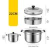 Compact Single-Layer Stainless Steel Steamer Pot – Multi-Functional Rice & Soup Cooker for Household Use