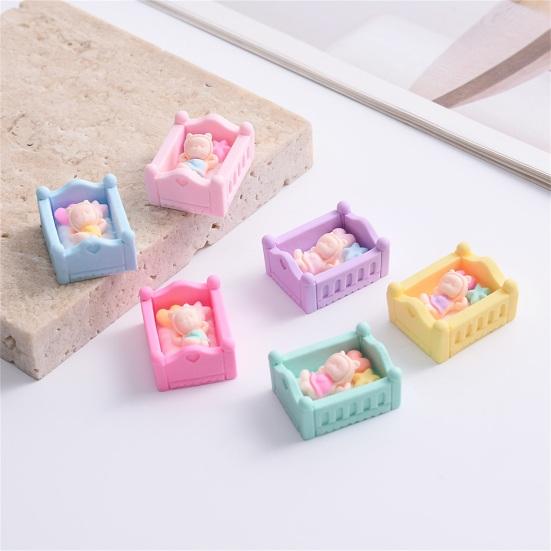 2шт портативная детская кроватка для куклы устойчивая к выцветанию модная микропейзажная — фото 9