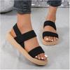 Fashion Summer Elastic Flat Sandals for Women Lightweight Casual Slip on Sandals Woman Comfortable Non Slip Beach Shoes Zapatillas Muje