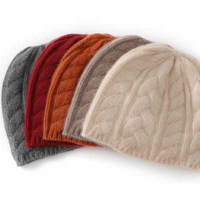 Cashmere Hat Autumn and Winter New Style Women's Fashion Casual Ear Protection Pile Hat Twisted Solid Color Knitted Hat