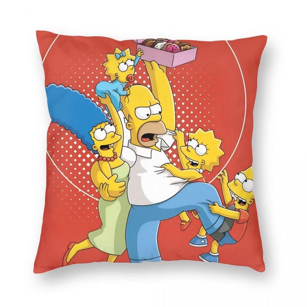 The Simpsons Cartoon Pillowcase Soft Polyester Cushion Cover Decorations Throw Pillow Case Cover Car Square Cm