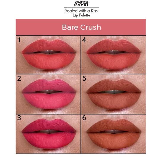 Nykaa Sealed with a Kiss Lip Palette, Matte Finish - Bare Crush 03