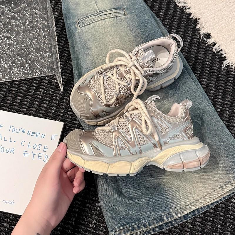 Casual Big-headed Girls Platform Dad Shoes Autumn and Winter Mesh Breathable Kapibara Lightweight Running Sneakers