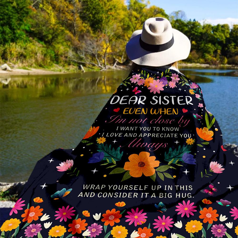 Dear Sister Outdoor Flannel Blankets, Outdoor Travel, Home Blankets, Fan Gifts,Suitable for All Seasons, Christmas Gifts. R1127084