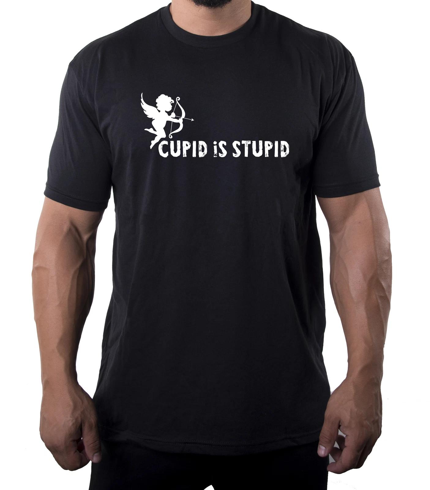 I Hate Valentine s Day shirts, Men Crew Neck T-Shirts - Cupid is Stupid XL