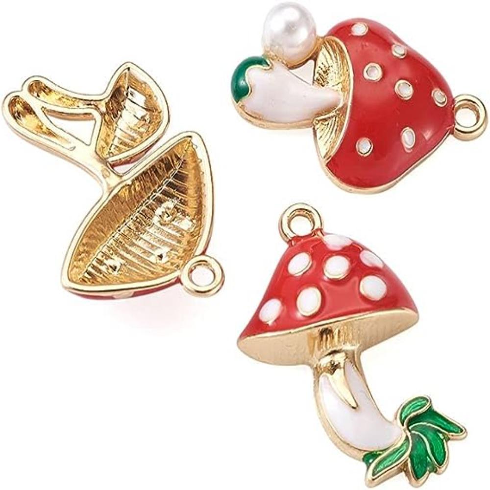 20pcs 20pcs Enamel 5 Shapes Red Mushroom DIY Mushroom Pendant Charms  Women