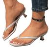 European & American Fashion Women's Thong Flip-Flops: 2026 Summer Fairy Style Square Toe Stiletto Heel Sandals