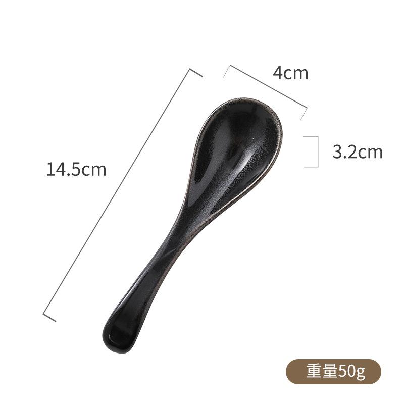 Ceramic Japanese Kiln Becomes Small Soup Spoon Hotel Restaurant Spoon Drinking Soup Spoon Small Spoon