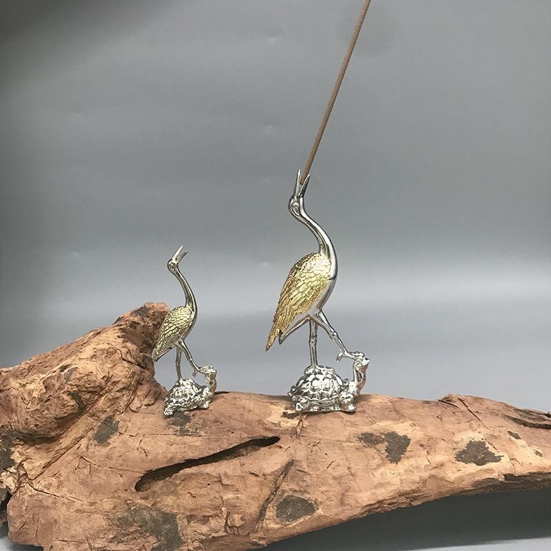 Zen Tortoise and Crane Incense Holder Household Aromatherapy Stove Mini Tea Ceremony Ornament Sandalwood Burners